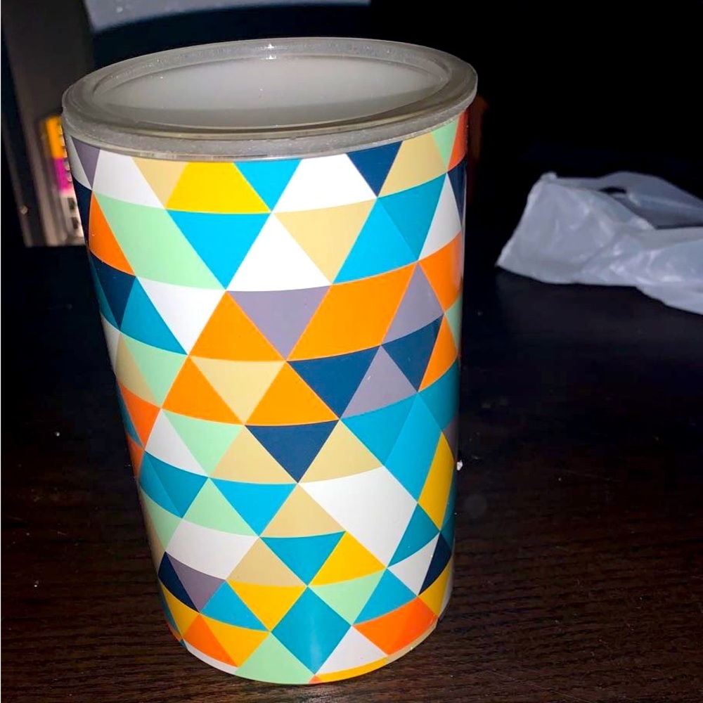 Pink Zebra Color Block Simmer light with Dish